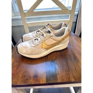 Nike Waffle Debut Sneakers Womens 8.5 Sail Gold FD0555-100 Retro Running Shoes